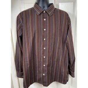 GAP‎ Striped Button Down Shirt Long Sleeve Casual Men's Dress Shirt XL